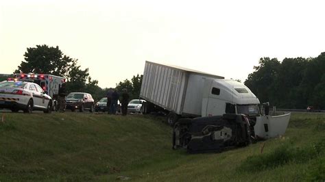 Tractor Trailer Crash On Interstate Car Flips Over Wnep