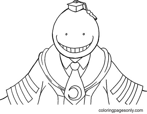 Nagisa Shiota Koro Sensei And Karma Akabane Coloring Page Free Printable Coloring Pages