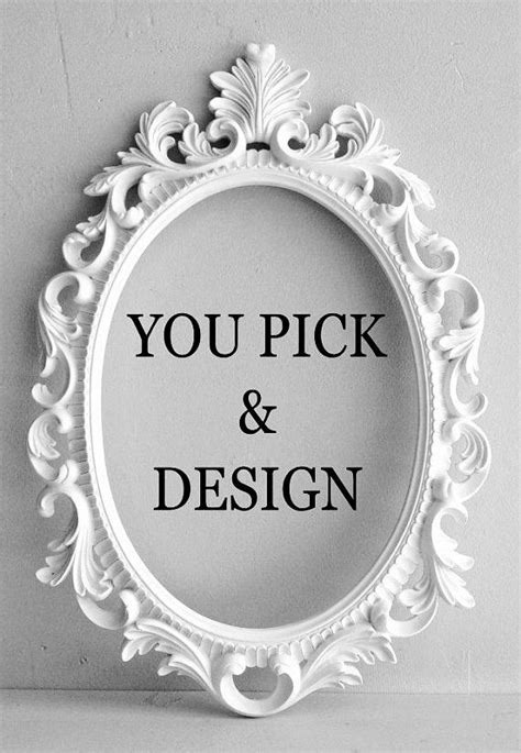 Vintage Oval Mirror Wall Decor In White Frame