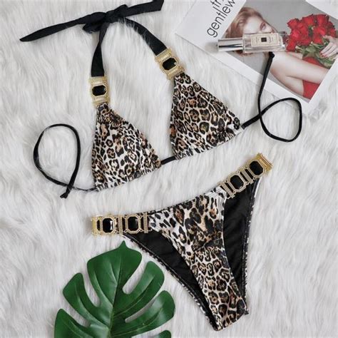 Sexy Strapless White Green Contrast Two Piece Bikini On Luulla