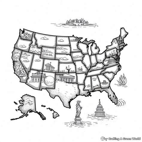 Us Map Coloring Pages - Free & Printable!