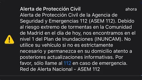 Madrid manda por primera vez una alerta masiva a todos los teléfonos