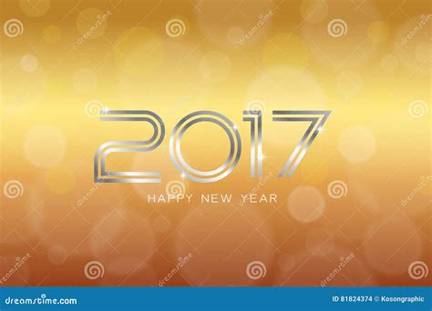 Appy New Year 2017 With Bokeh And Lens Flare Pattern Background Stock