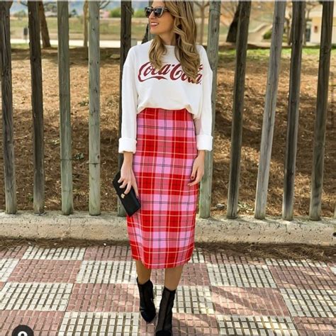 Zara Skirts Zara Plaid Midi Skirt Blogger Fav Poshmark