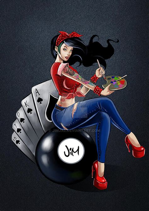 Pin Up Rockabilly Artist Girl Color By Jimjaz On Deviantart