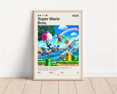 Super Mario Bros Poster Gaming Room Poster Gaming Wall Poster Gaming Print Gamer T Video