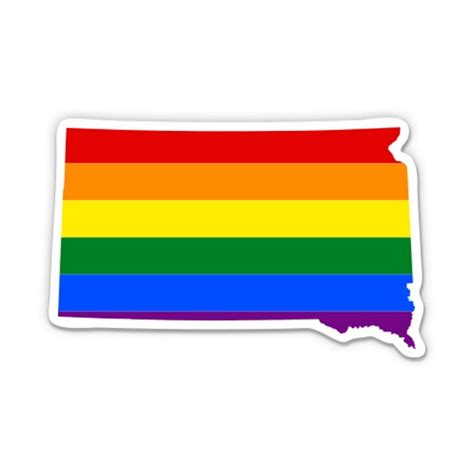 South Dakota Gay Flag State Shape Rainbow Pride Lgbt 12 Vinyl