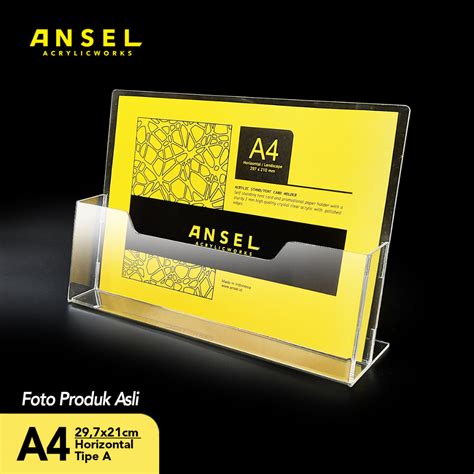 Jual Ansel Tempat Brosur Akrilik Acrylic Flyer Holder A Horizontal