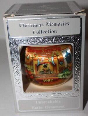 Vintage Christmas Memories Collection 1982 Unbreakable Satin Ornament