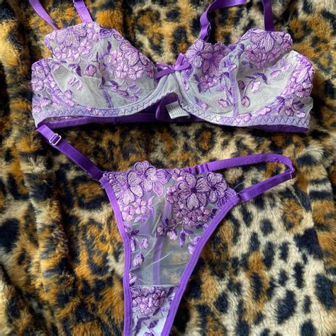 Purple Lingerie Set Lingerie Intimates Dancewear Depop