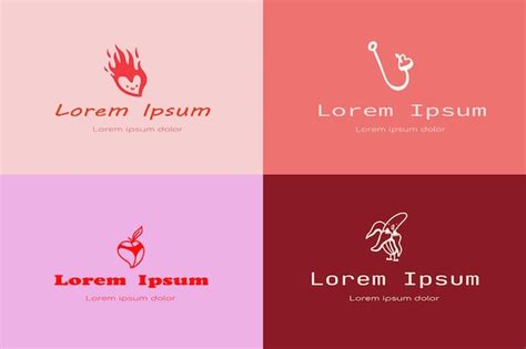 Premium Vector Logos Set Illustration Minimalistic For Adult Storesex Shop Logo