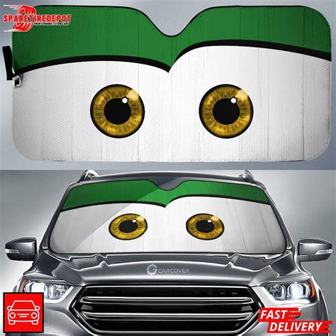 Funny Green Car Eyes Sunshade Car Custom Car Sunshades