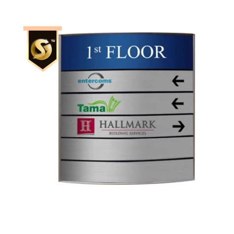 Custom Curved Lobby Directional Wall Sign Office Wayfinder Wayfinding