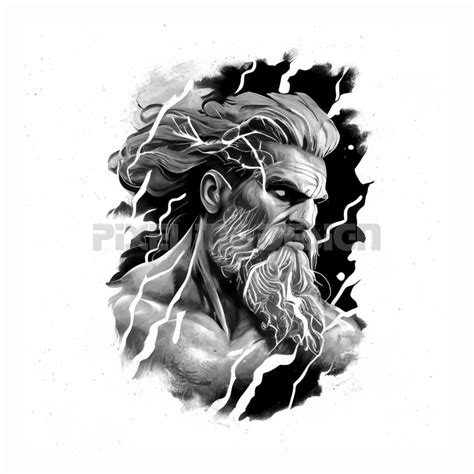 Zeus Tattoo Transparent Background Download High Resolution Digital Art
