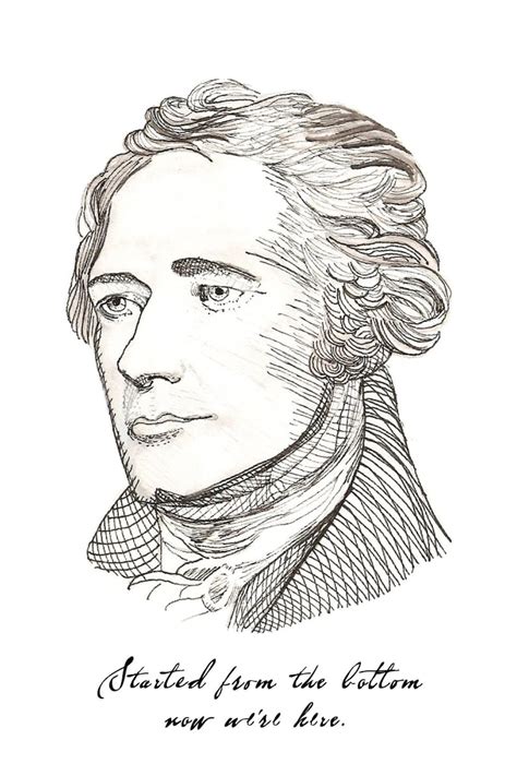 Hamilton Portrait Black And White Print Etsy