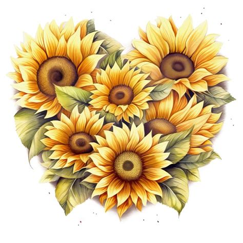 Car Sticker Watercolor Sunflowers Hearts Sticker Weatherproof Outdoor Vinyl Sticker Customizable