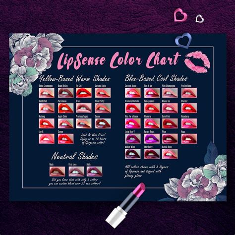 Lipsense Color Chart Lipsense Display Top 36 Cool Colors Etsy