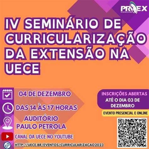 EVENTO Proex realiza o IV Seminário de Curricularização da Extensão