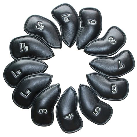 Aliexpress Buy Set Of 12 Black PU Leather Golf Club Head Cover