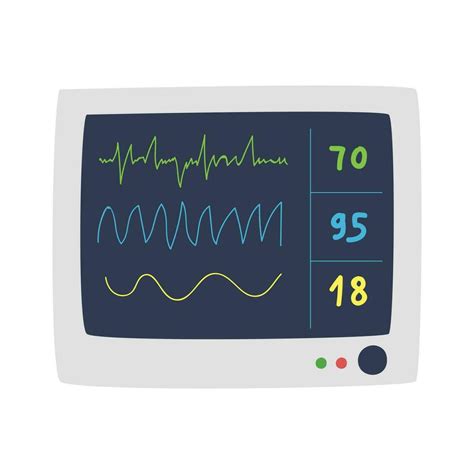 Patient Heartbeat Clipart Cartoon Style Health Care Monitoring