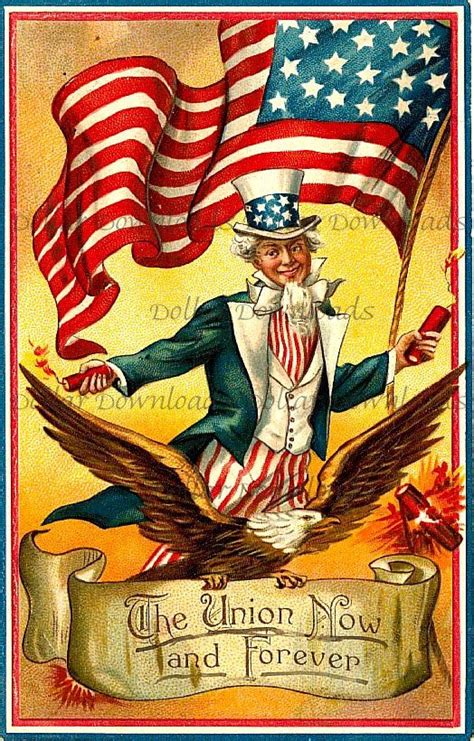 Patriotic Uncle Sam Vintage Postcard Digital By Dollardownloads 100