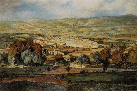 Oil Painting Replica Landscape Of Alhama By Ignacio Zuloaga Y Zabaleta