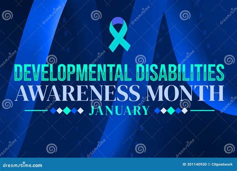 National Developmental Disabilities Awareness Month Vector Illustration On White