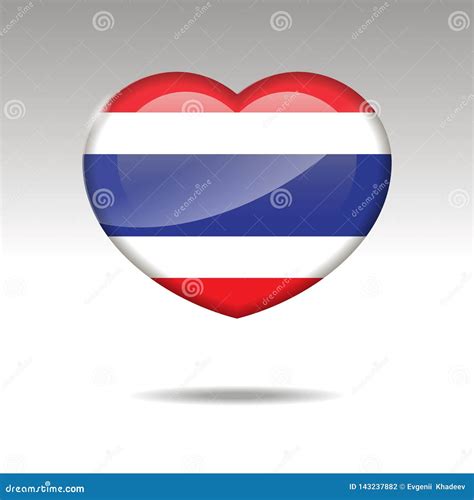 Love Thailand Symbol Heart Flag Icon Stock Illustration Illustration