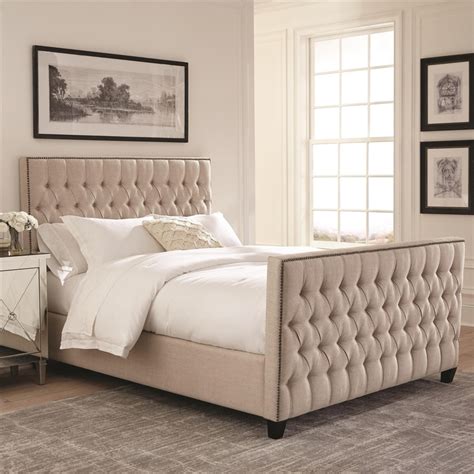 Beige Upholstered Bedroom Set - Firecollies