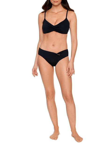 Time And Tru Women Rich Black Bikini Swimsuit Top Walmart