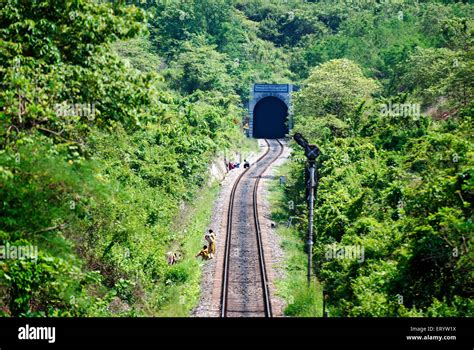 Konkan Railway Track tunnel , Ponda , Goa , Konkan , India , Asia Stock Photo - Alamy