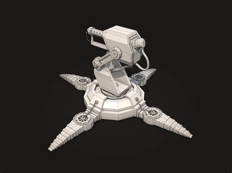 3d Model Flamethrower Turret