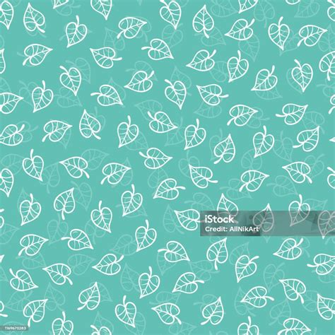 Hand Drawn Doodle Leaves Floral Seamless Pattern Black And White Floral