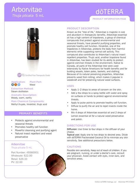 dōTERRA Arborvitae Essential oil uses Doterra essential oils