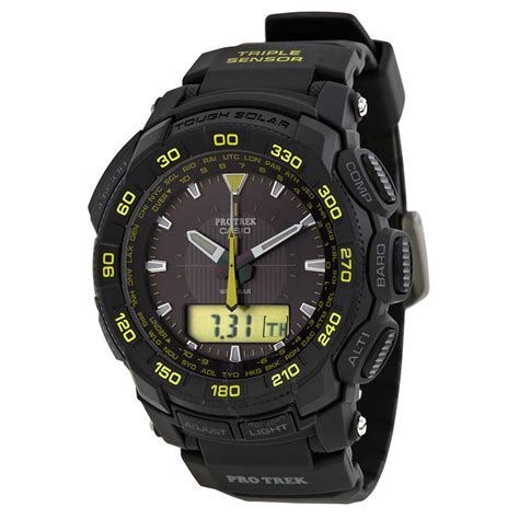 Casio Pro Trek Tough Solar Black Dial Black Rubber Men S Watch PRG 550