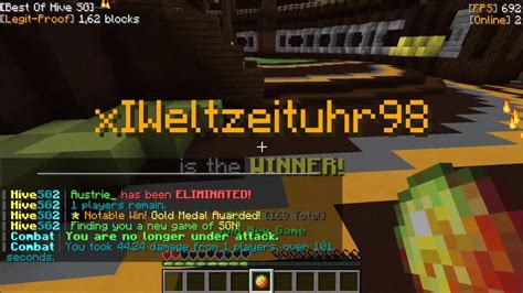 Minecraft Hive Survival Games Kills Der Tage 07 10062020 Mit