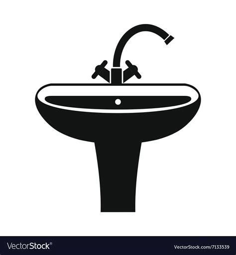 Washbasin Black Simple Icon Royalty Free Vector Image