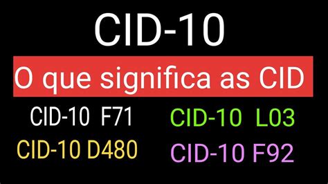 Siglas Cid Saibam Seus Significados Em Laudo Ou Off