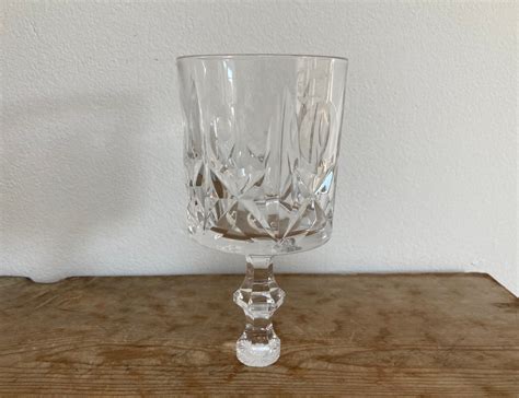 Unusual Vintage Cut Glass Footless Wine Glass Stirrup Cup Etsy Uk