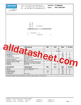 KSK 1A66 2030 DE Datasheet PDF Meder Electronic