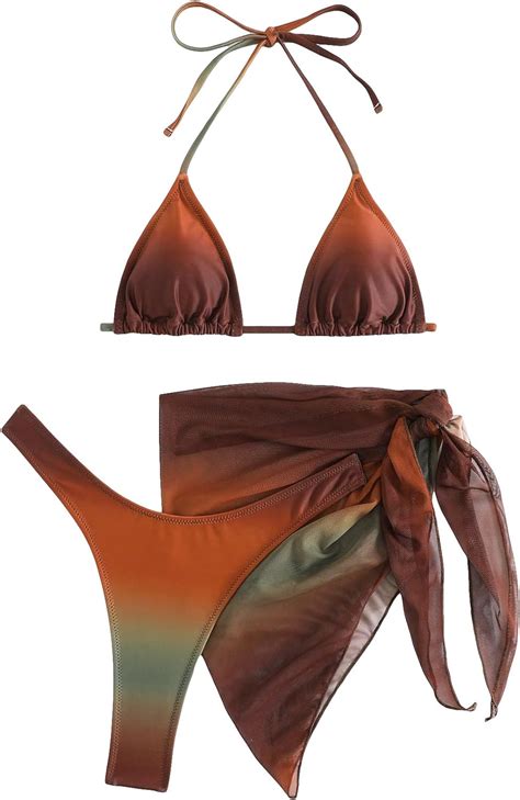 Gorglitter Women S Piece Swimsuits Triangle Bikini Set With Mesh