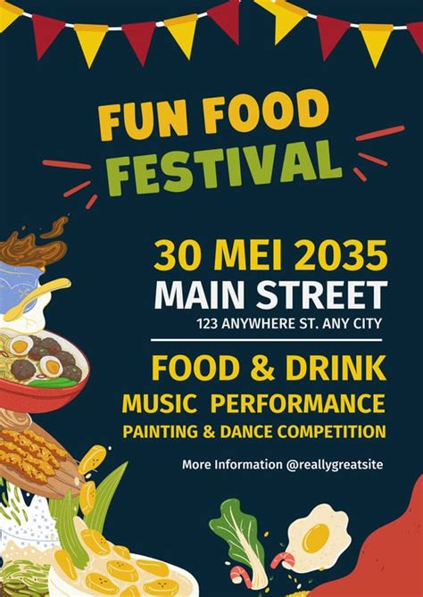 Free To Edit And Print Food Festival Poster Templates Canva