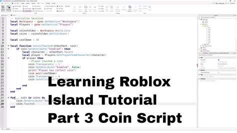 Learning Roblox Island Tutorial Part 3 Lua Scripting Youtube