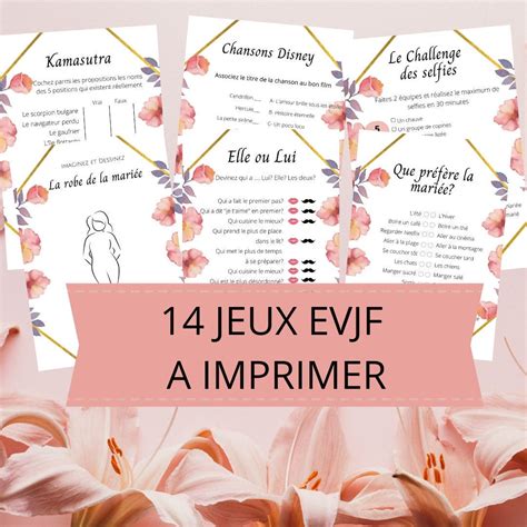 Jeux Enterrement De Vie De Jeune Fille Imprimer Evjf Etsy France