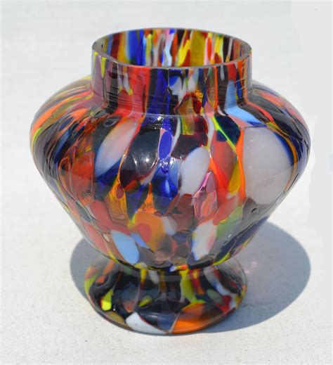 Czechoslovakia Spatter Posy Vase Collectors Weekly