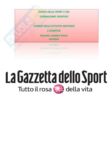 Storia Dello Sport E Del Giornalismo Sportivo