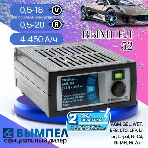 Зарядное устройство для аккумуляторов автомобиля 6/12В Вымпел 52 ...