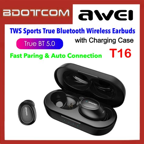 Awei T16 Sport Binaural True Wireless Charging Tws Bluetooth V50