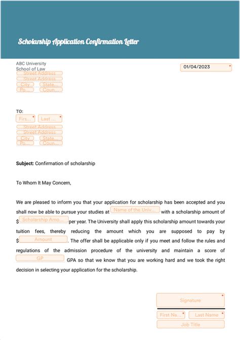 General Scholarship Application Template Pdf Templates Jotform