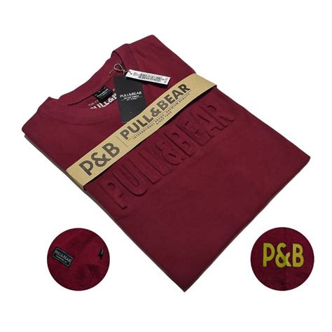 Jual T Shirt Pull Bear Embos Maroon L Kaos Pull And Bear Sablon